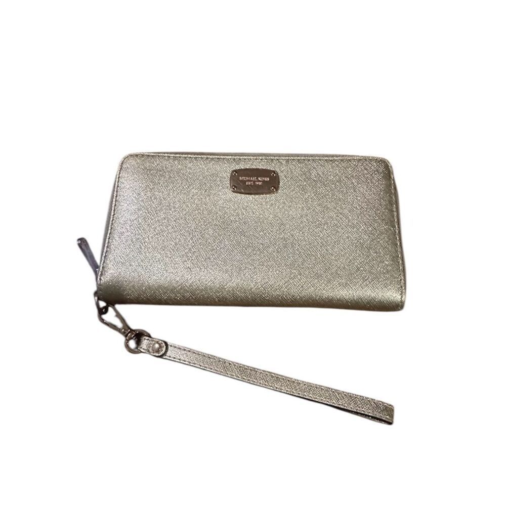 Michael Kors Metallic Gold Zip-Around Wristlet